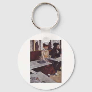 Edgar Degas - Absinthe 1876 man Woman Cafe oil Key Ring