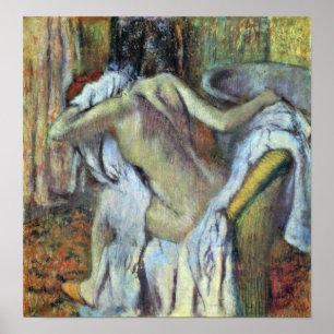 Edgar Degas - After the bath to dry wife Poster