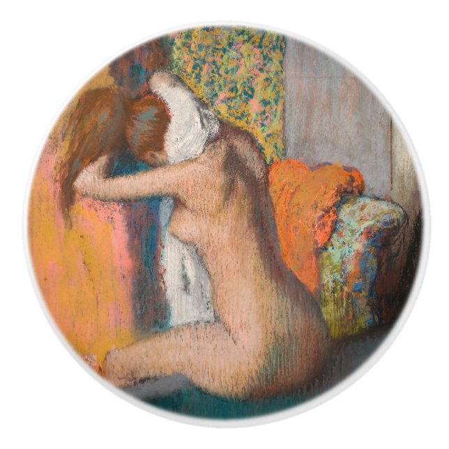 Edgar Degas - After the Bath, Woman Wiping Neck Ceramic Knob (Front)