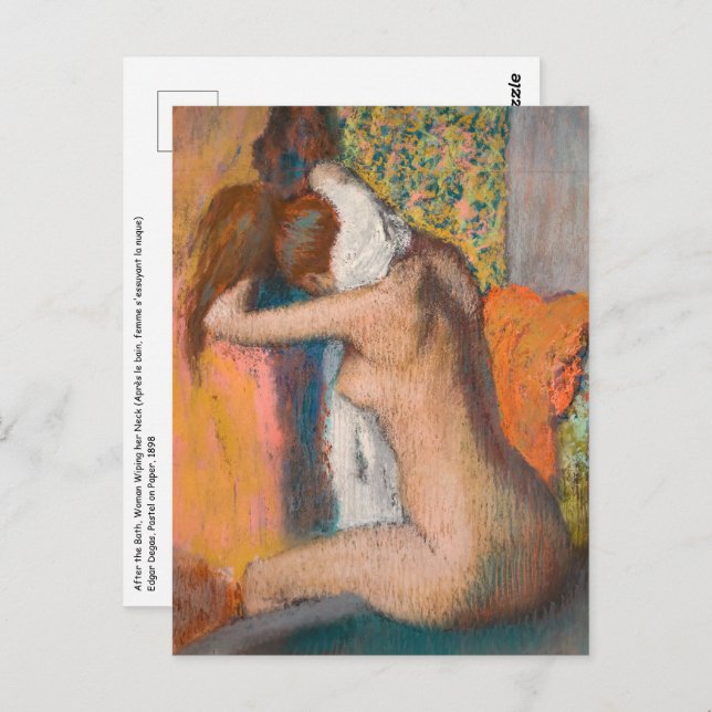 Edgar Degas - After the Bath, Woman Wiping Neck Postcard (Front/Back)