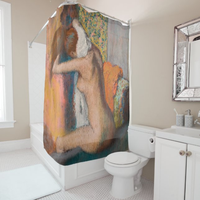 Edgar Degas - After the Bath, Woman Wiping Neck Shower Curtain (In Situ)