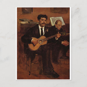 Edgar Degas - Artist's Father 1871-72 Oil Canvas Postcard