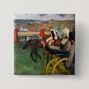 Edgar Degas - At the Races 15 Cm Square Badge