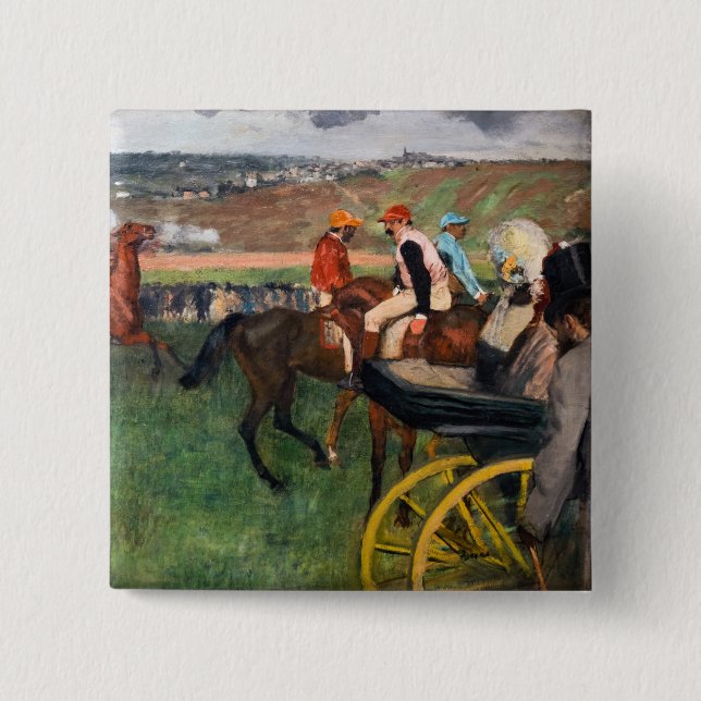 Edgar Degas - At the Races 15 Cm Square Badge (Front)