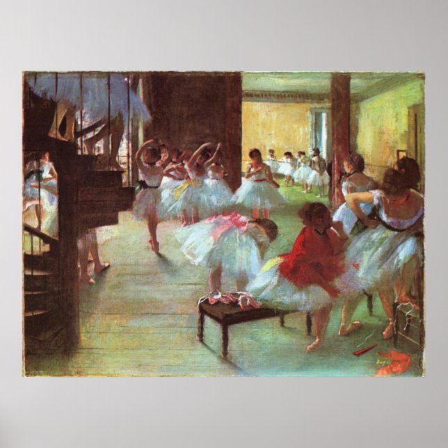 Edgar Degas - Ballet 1879-80 Shoe Stair Dancer Oil Poster (Front)