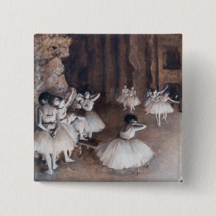 Edgar Degas - Ballet Rehearsal on Stage 15 Cm Square Badge