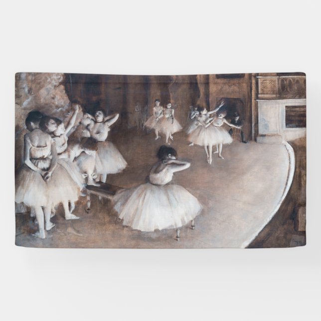 Edgar Degas - Ballet Rehearsal on Stage Banner (Horizontal)