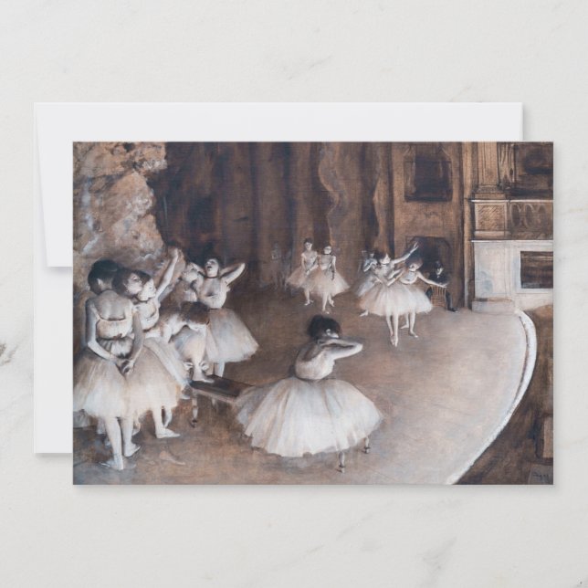 Edgar Degas - Ballet Rehearsal on Stage Invitation (Front)