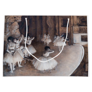 Edgar Degas - Ballet Rehearsal on Stage Large Gift Bag