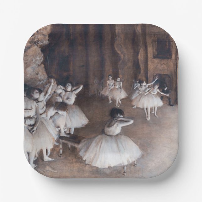 Edgar Degas - Ballet Rehearsal on Stage Paper Plate (Front)