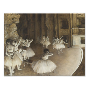 Edgar Degas – Ballet Rehearsal on Stage Photo Print