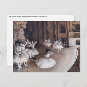 Edgar Degas - Ballet Rehearsal on Stage Postcard