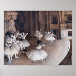 Edgar Degas - Ballet Rehearsal on Stage Poster