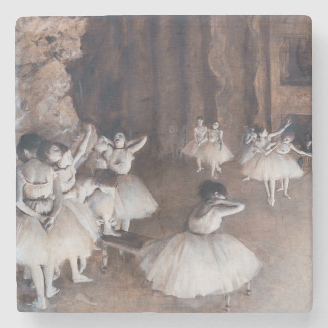 Edgar Degas - Ballet Rehearsal on Stage Stone Coaster (Front)