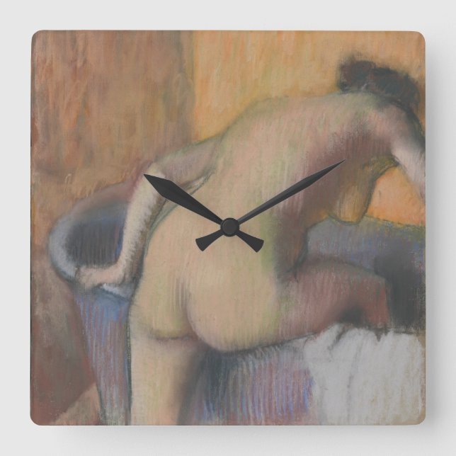 Edgar Degas | Bather Stepping into a Tub Square Wall Clock (Front)