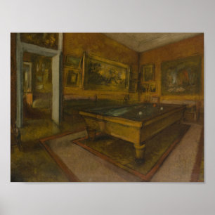 Edgar Degas – Billiard Room at Menil-Hubert Poster