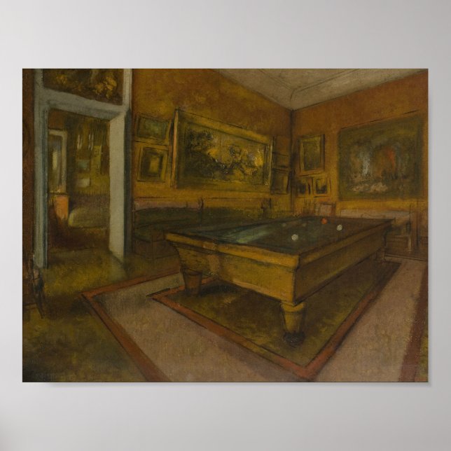 Edgar Degas – Billiard Room at Menil-Hubert Poster (Front)