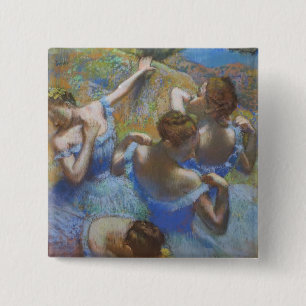 Edgar Degas Blue Ballet Dancers Classic Impression 15 Cm Square Badge
