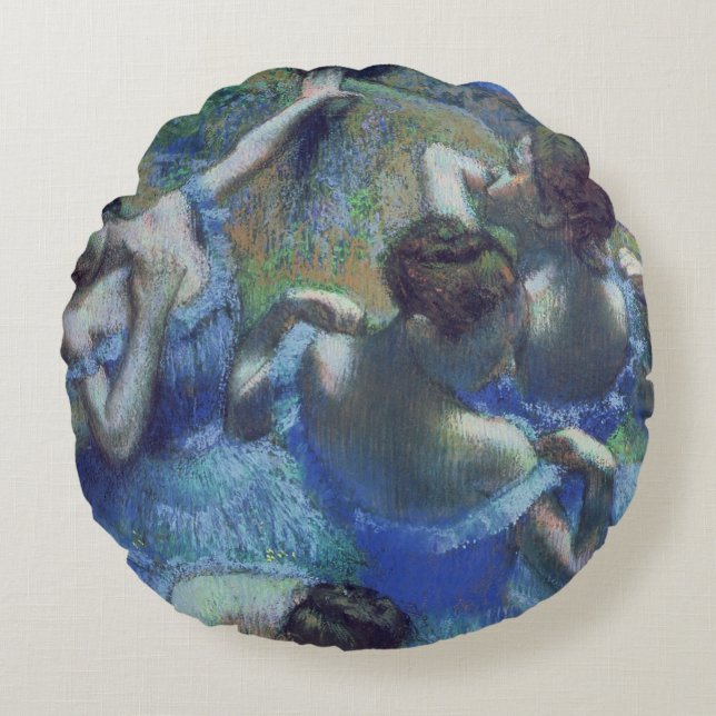 Edgar Degas | Blue Dancers, c.1899 Round Cushion (Front)
