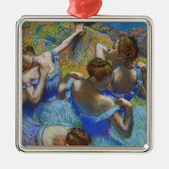 Edgar Degas - Blue Dancers Metal Tree Decoration (Front)