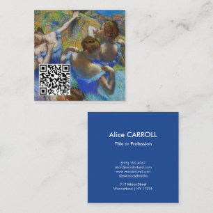 Edgar Degas - Blue Dancers - QR Code Square Business Card