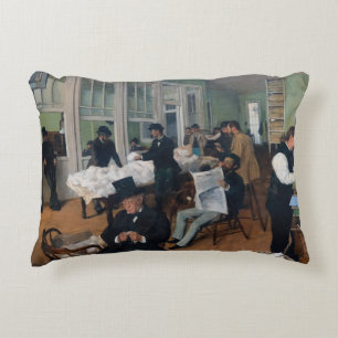 Edgar Degas - Cotton Office in New Orleans Decorative Cushion