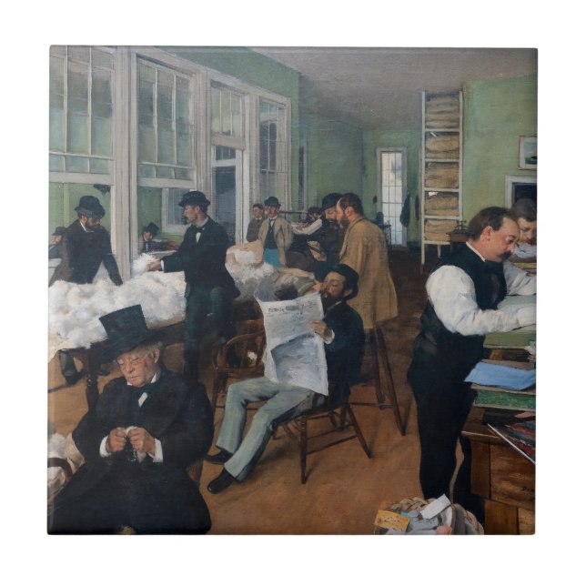 Edgar Degas - Cotton Office in New Orleans Tile (Front)