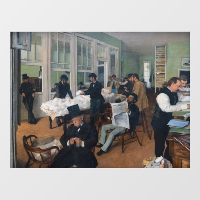 Edgar Degas - Cotton Office in New Orleans Window Cling (Sheet)