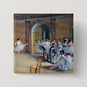Edgar Degas - Dance Foyer, Opera rue Le Peletier 15 Cm Square Badge