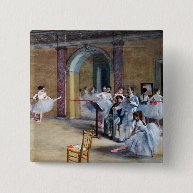 Edgar Degas - Dance Foyer, Opera rue Le Peletier 15 Cm Square Badge (Front)