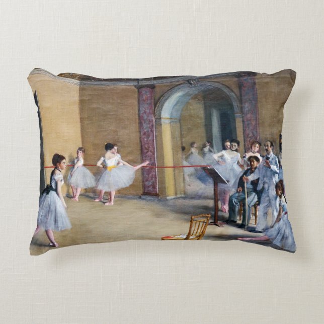 Edgar Degas - Dance Foyer, Opera rue Le Peletier Decorative Cushion (Front)
