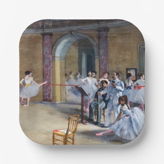 Edgar Degas - Dance Foyer, Opera rue Le Peletier Paper Plate (Front)