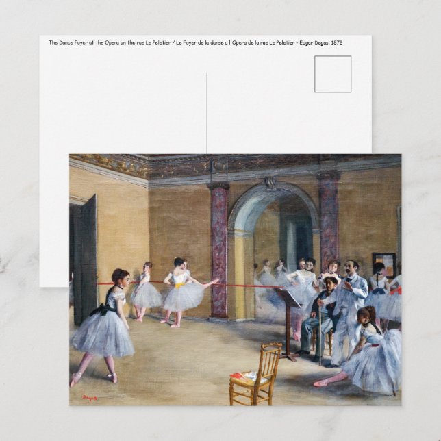 Edgar Degas - Dance Foyer, Opera rue Le Peletier Postcard (Front/Back)