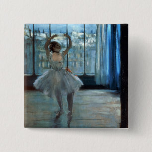Edgar Degas Dancer in Front of a Window 15 Cm Square Badge