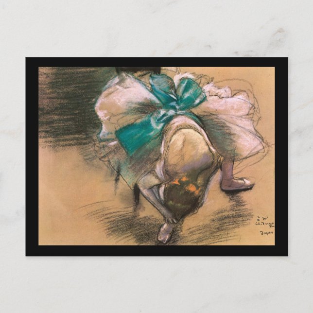 Edgar Degas Dancer Tying Her Shoe Ribbons Postcard (Front)