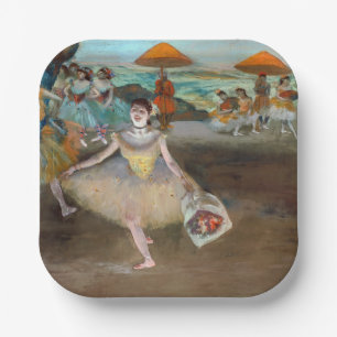 Edgar Degas - Dancer with Bouquet, Bowing on Stage Paper Plate