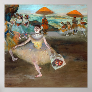Edgar Degas - Dancer with Bouquet, Bowing on Stage Poster