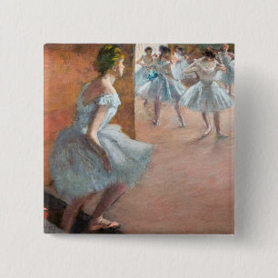 Edgar Degas - Dancers Climbing a Staircase 15 Cm Square Badge