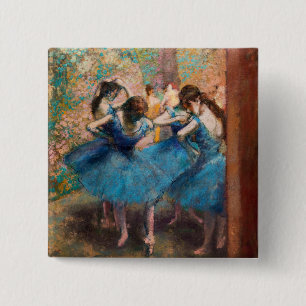 Edgar Degas - Dancers in blue 15 Cm Square Badge