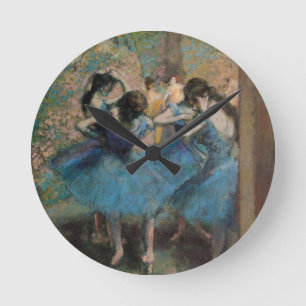 Edgar Degas   Dancers in blue, 1890 Round Clock
