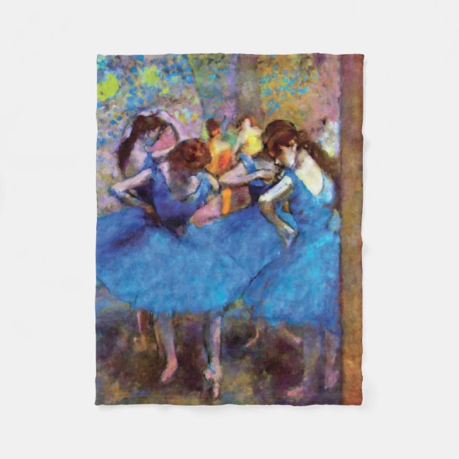 Edgar Degas - Dancers In Blue - Ballet Dance Lover Fleece Blanket (Front)