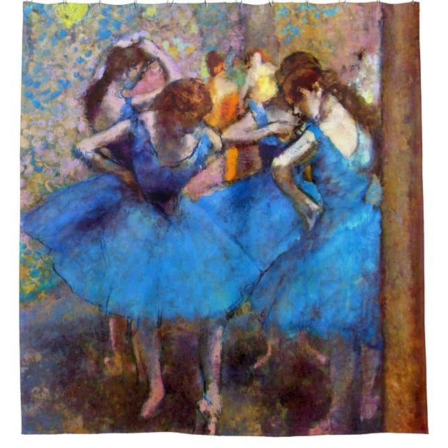 Edgar Degas - Dancers In Blue - Ballet Dance Lover Shower Curtain (Front)