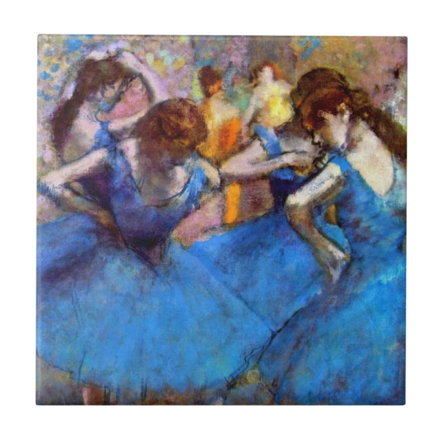 Edgar Degas - Dancers In Blue - Ballet Dance Lover Tile (Front)