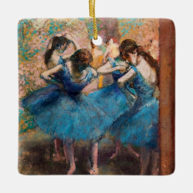 Edgar Degas - Dancers in blue Ceramic Ornament (Front)