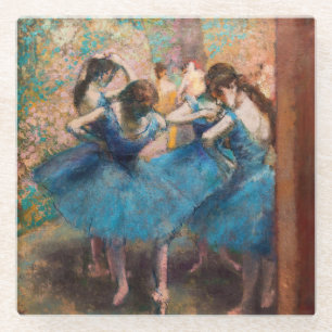 Edgar Degas - Dancers in blue Glass Coaster