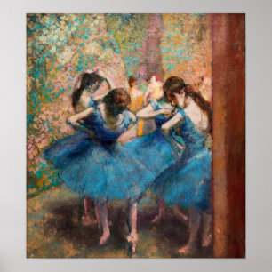 Edgar Degas - Dancers in blue Poster