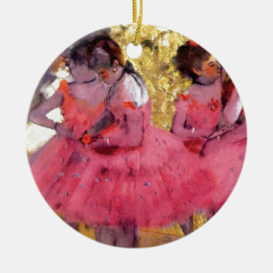 Edgar Degas - Dancers in Pink - Ballet Dance Lover Ceramic Tree Decoration