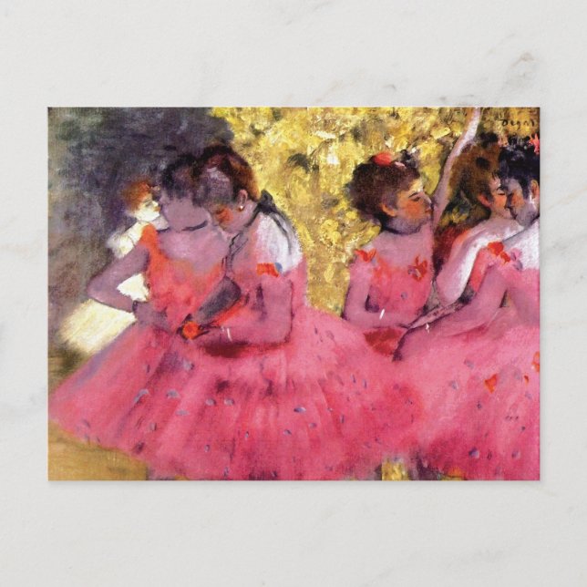 Edgar Degas - Dancers in Pink - Ballet Dance Lover Postcard (Front)