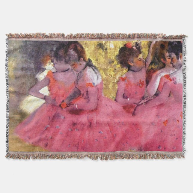 Edgar Degas - Dancers in Pink - Ballet Dance Lover Throw Blanket (Front)