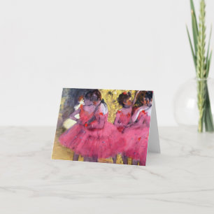 Edgar Degas - Dancers in pink between the scenes Card